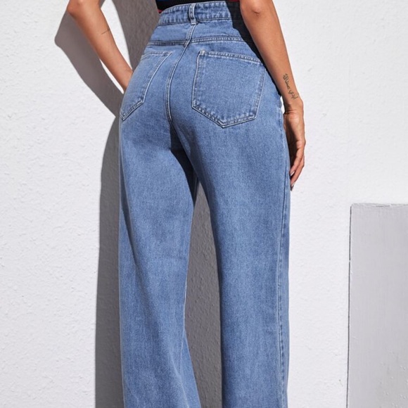 NWOT - SHEIN Wide Leg High-Rise Baggy Jeans (L) - Picture 3 of 10